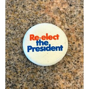 Vintage 1972 Nixon "Re-elect the President"‎ Campaign Pin Political Memorabilia